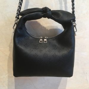 Women's hollowed out cow leather bow bag